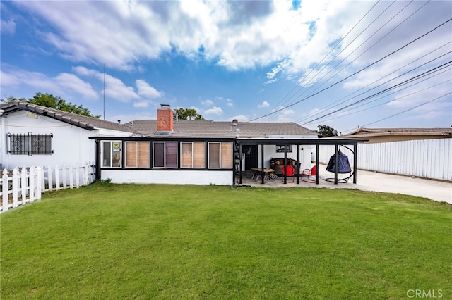 5015 Berryhill Pl, Riverside, CA 92507 - back of house with a patio area and a chimney