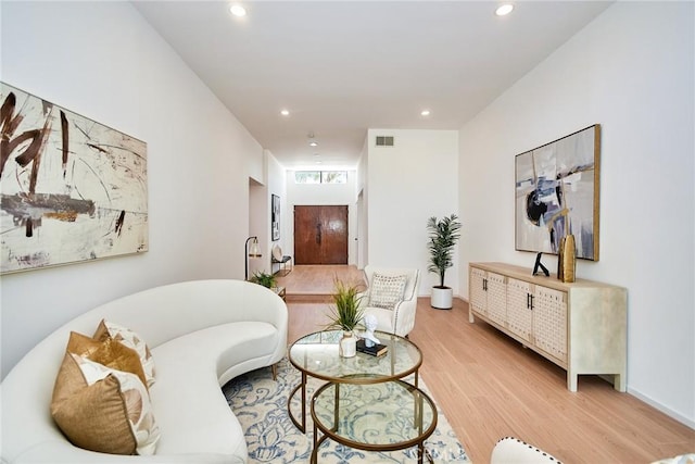 9539 Gladbeck Ave, Northridge, CA 91324 - living area with light wood-style flooring and recessed lighting