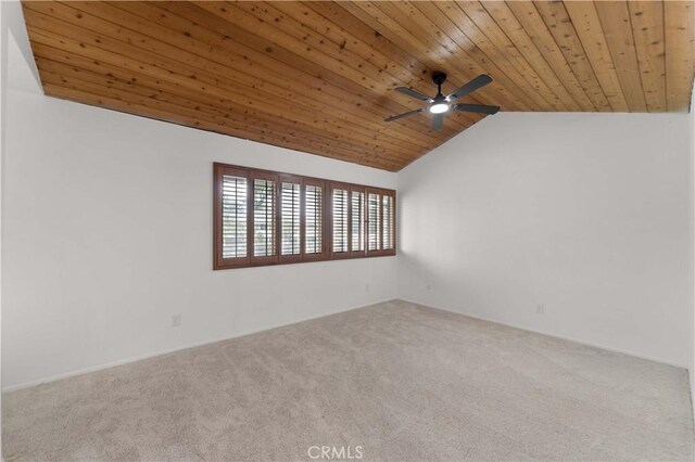1404 N Tustin Ave Unit H1, Santa Ana, CA 92705 - carpeted empty room with vaulted ceiling, a ceiling fan, and wooden ceiling