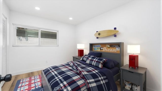 1208 Del Haven Ct, Redlands, CA 92374 - bedroom with wood finished floors, baseboards, and recessed lighting