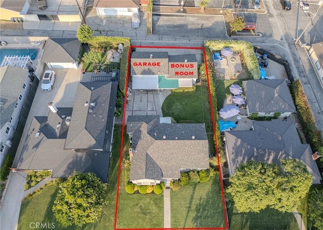 124 Mauna Loa Dr, Monrovia, CA 91016 - aerial view of residential area with property boundaries highlighted