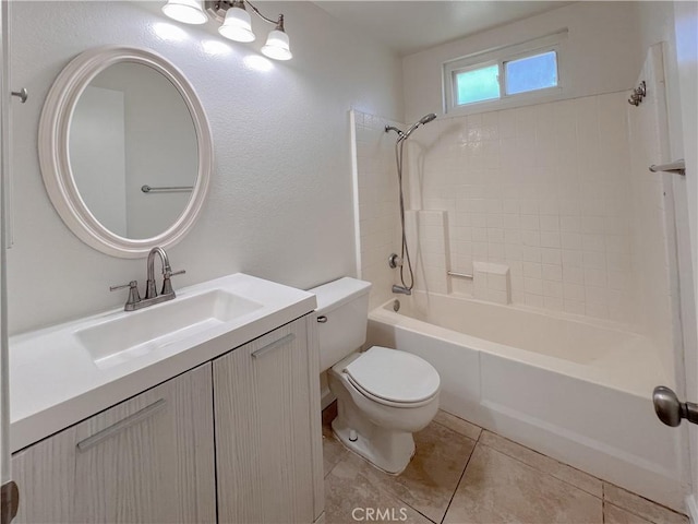 13941 Parkwood Dr, Fontana, CA 92337 - bathroom featuring shower / tub combination, vanity, and tile patterned flooring