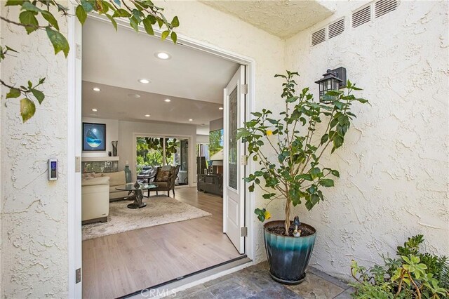 24336 Hillview Dr, Laguna Niguel, CA 92677 - doorway to property featuring stucco siding