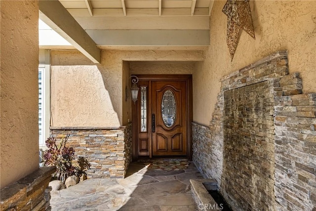 17927 Sun Hill Dr, Yorba Linda, CA 92886 - property entrance featuring stucco siding and stone siding