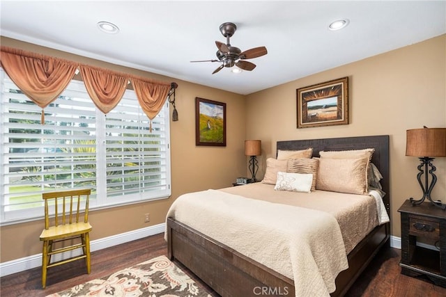 17927 Sun Hill Dr, Yorba Linda, CA 92886 - bedroom with multiple windows, baseboards, wood finished floors, and recessed lighting