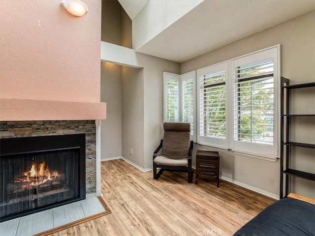 1617 Ramona, Grover Beach, CA 93433 - living area featuring light wood-style floors and a fireplace