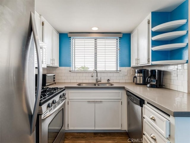 1617 Ramona, Grover Beach, CA 93433 - kitchen featuring appliances with stainless steel finishes, a sink, and white cabinets