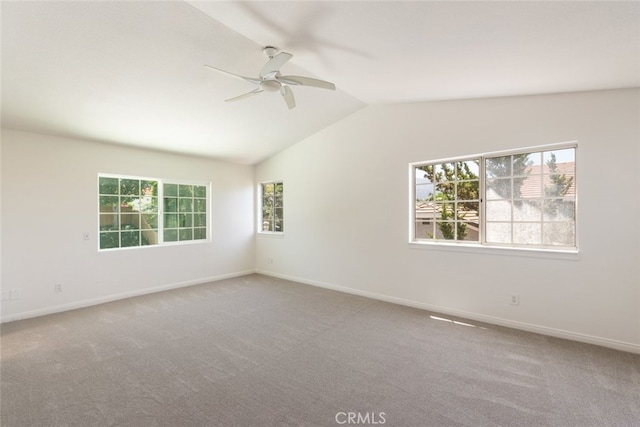 1188 Old Hickory Rd, Corona, CA 92882 - empty room featuring lofted ceiling, a ceiling fan, plenty of natural light, and carpet