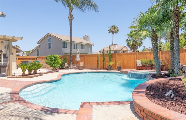 1188 Old Hickory Rd, Corona, CA 92882 - view of pool featuring a fenced backyard, a patio, and a pool with connected hot tub