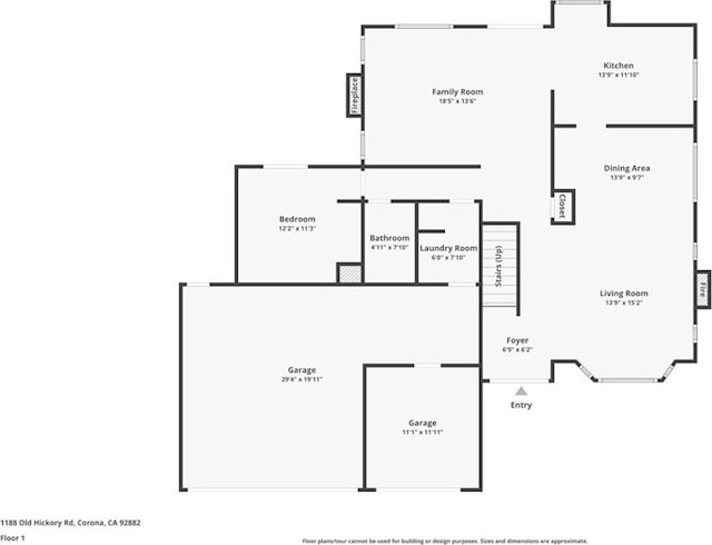 1188 Old Hickory Rd, Corona, CA 92882 - view of floor plan / room layout