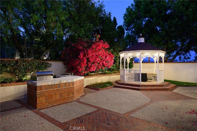 20485 Via Canarias, Yorba Linda, CA 92887 - view of patio featuring an outdoor kitchen and a gazebo