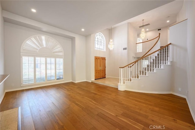 20485 Via Canarias, Yorba Linda, CA 92887 - entryway featuring hardwood / wood-style flooring, stairs, and recessed lighting