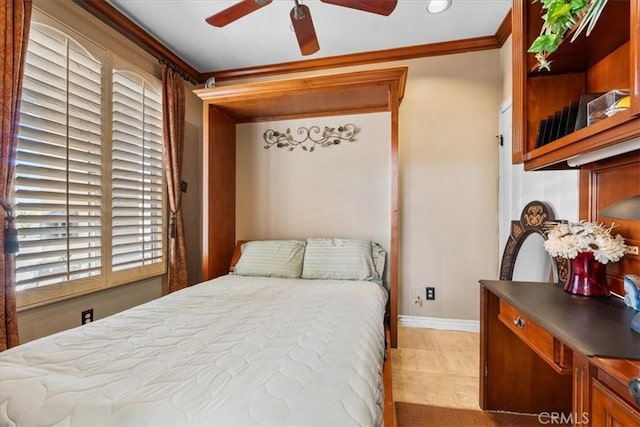 1506 Bergman Ct, Brea, CA 92821 - bedroom featuring crown molding and ceiling fan