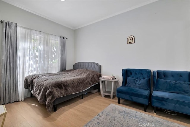13909 Mountain View Pl, Sylmar, CA 91342 - bedroom featuring ornamental molding and light wood-style floors