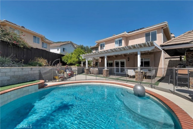 13909 Mountain View Pl, Sylmar, CA 91342 - view of swimming pool with a pergola and a patio