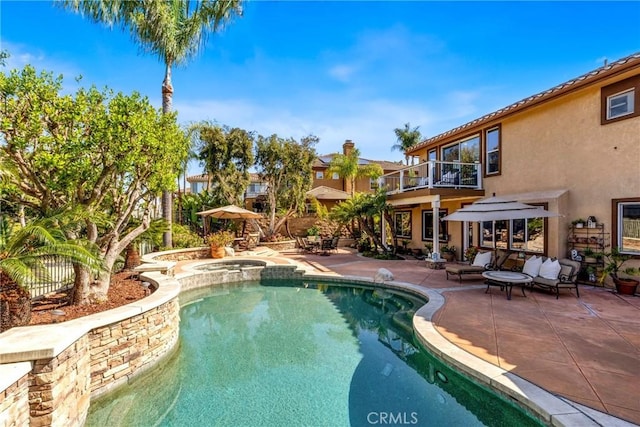 23848 Skyline, Mission Viejo, CA 92692 - view of swimming pool featuring a patio area and a pool with connected hot tub
