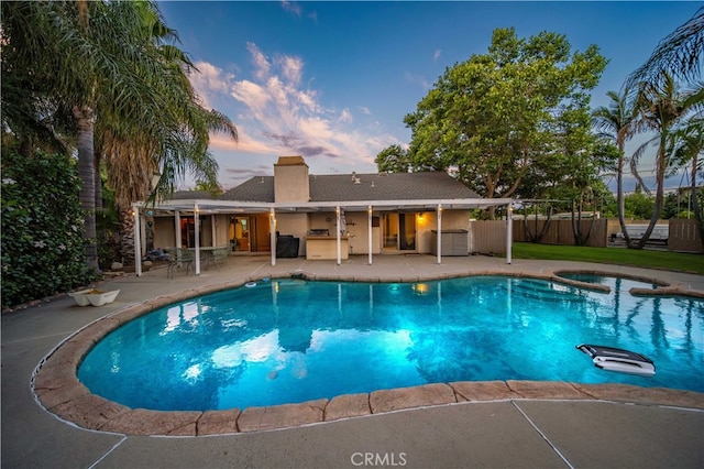 802 Duval St, La Verne, CA 91750 - view of pool featuring a patio and a pool with connected hot tub