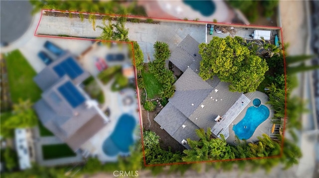 802 Duval St, La Verne, CA 91750 - view of property location with a pool area and property parcel outlined