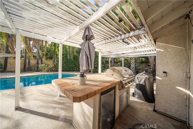 802 Duval St, La Verne, CA 91750 - view of swimming pool with a fenced backyard, a pergola, and a patio