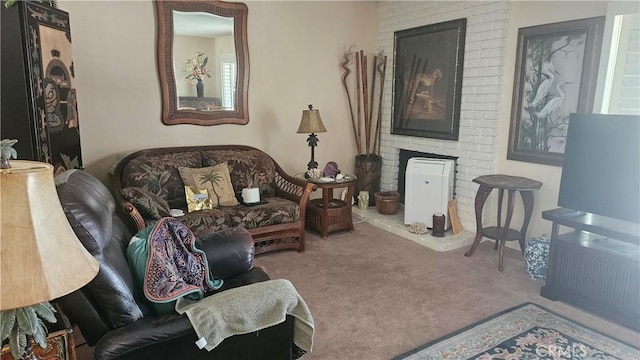 22907 Nadine Cir Unit B, Torrance, CA 90505 - carpeted living room featuring a fireplace
