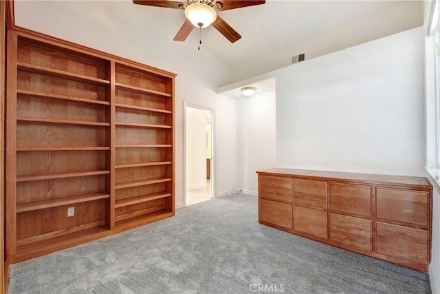 39654 Bordeaux Pl, Murrieta, CA 92562 - unfurnished bedroom with vaulted ceiling, carpet floors, and ceiling fan