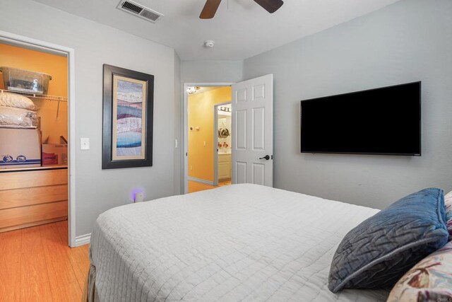 8749 Fairoaks Ct, Rancho Cucamonga, CA 91730 - bedroom featuring light wood-style flooring, baseboards, and a ceiling fan