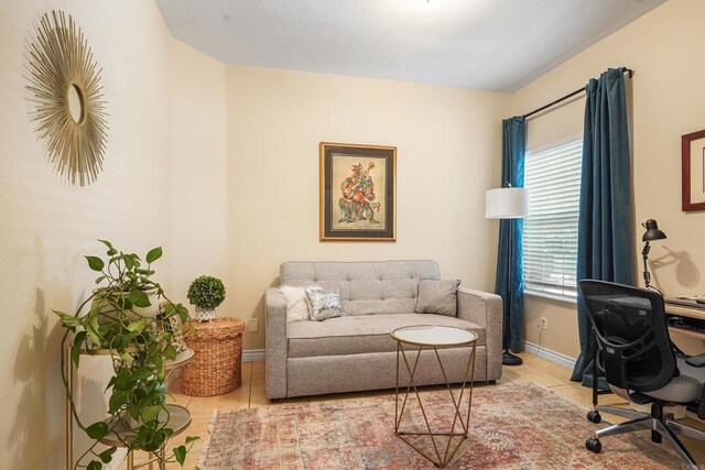 8749 Fairoaks Ct, Rancho Cucamonga, CA 91730 - office area featuring tile patterned floors and baseboards