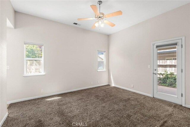 1377 Lucy Way, Chico, CA 95973 - spare room featuring carpet floors, baseboards, and a ceiling fan
