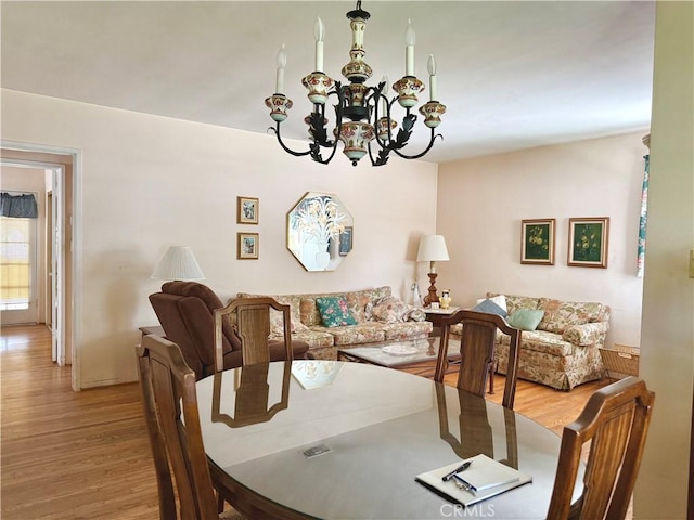 1444 N Maple St, Burbank, CA 91505 - dining area featuring wood finished floors and a chandelier