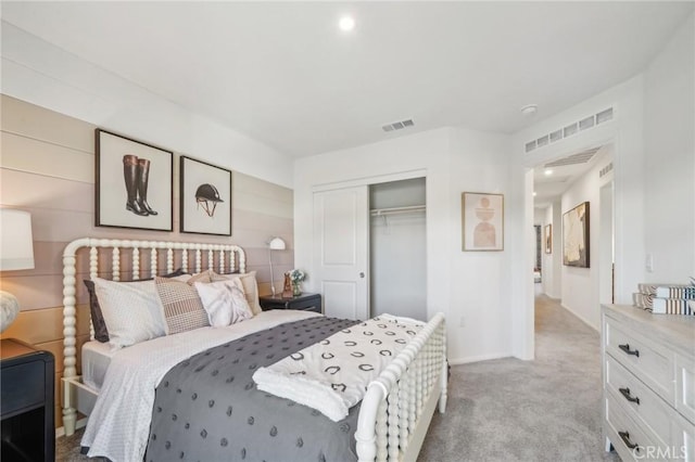16183 Lumia Way, Fontana, CA 92336 - bedroom with light carpet, a closet, baseboards, and recessed lighting