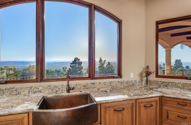 7133 Obelisco Cir, Carlsbad, CA 92009 - kitchen with a sink, plenty of natural light, and brown cabinetry