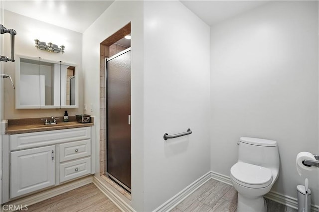 19401 Twin Hills Pl, Porter Ranch, CA 91326 - full bath featuring a shower stall, vanity, and wood finished floors