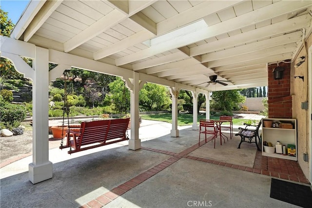 19401 Twin Hills Pl, Porter Ranch, CA 91326 - view of patio with ceiling fan