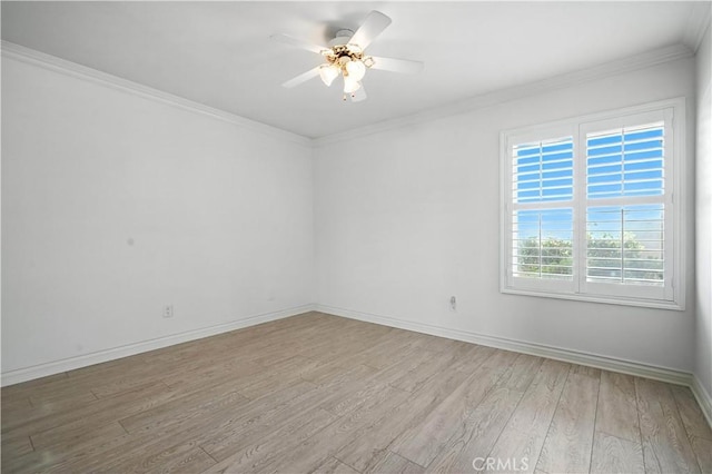 19401 Twin Hills Pl, Porter Ranch, CA 91326 - spare room with light wood-style flooring, ceiling fan, and crown molding