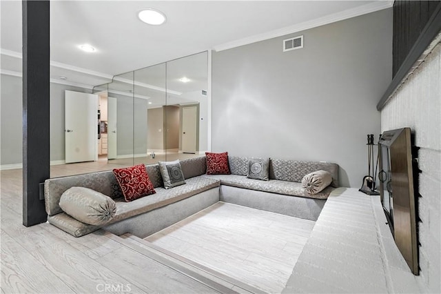 19401 Twin Hills Pl, Porter Ranch, CA 91326 - living room with light wood-type flooring, crown molding, and recessed lighting