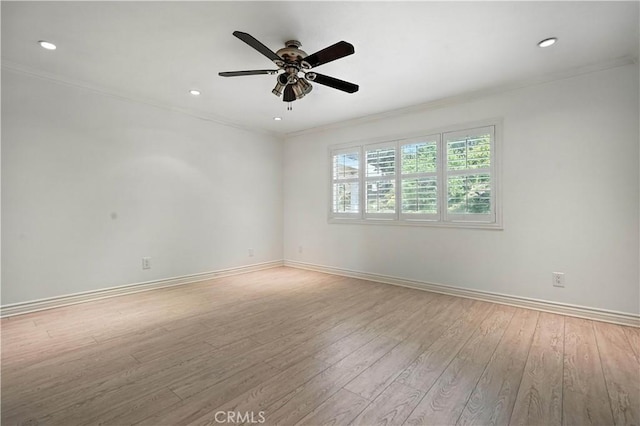19401 Twin Hills Pl, Porter Ranch, CA 91326 - spare room featuring crown molding, wood finished floors, a ceiling fan, and recessed lighting