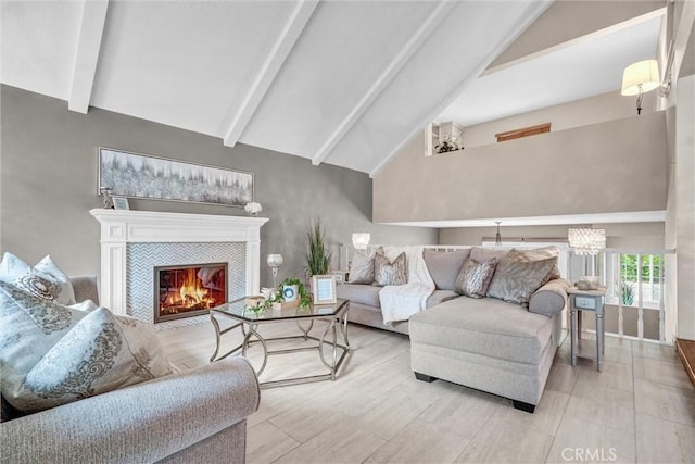 4144 Rainwood Ave, Yorba Linda, CA 92886 - living room with a chandelier, a tiled fireplace, and wood finished floors