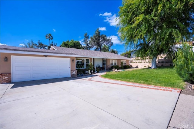 19302 Maynard Way N, Tustin, CA 92705 - ranch-style house featuring driveway, a front yard, an attached garage, and stucco siding