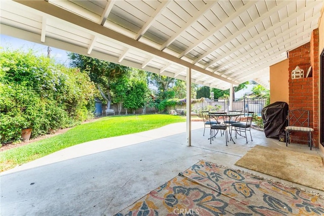 19302 Maynard Way N, Tustin, CA 92705 - fenced backyard featuring area for grilling, a patio, and outdoor dining area