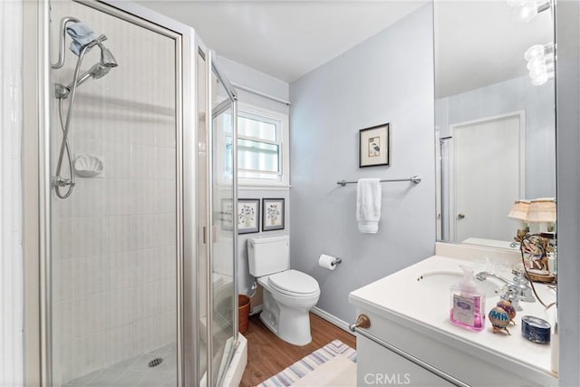 19302 Maynard Way N, Tustin, CA 92705 - full bathroom with vanity, wood finished floors, and a shower stall