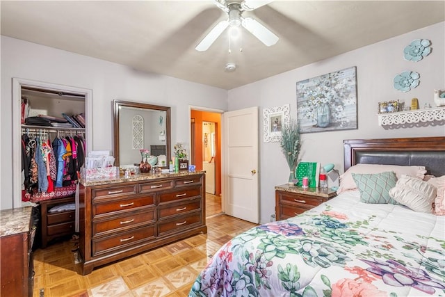 10752 Weigand Ave, Los Angeles, CA 90059 - bedroom featuring a closet, a spacious closet, and ceiling fan