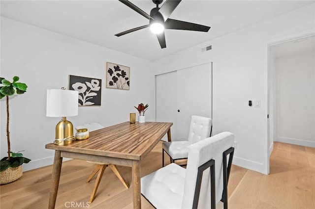 2959 Butler St, Oceanside, CA 92054 - office with ceiling fan, light wood-type flooring, and baseboards