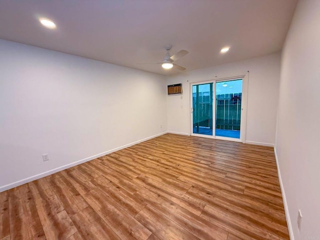 166 N 1st St Unit 18, El Cajon, CA 92021 - empty room featuring a ceiling fan, wood finished floors, baseboards, and recessed lighting