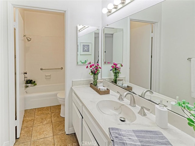 5924 S Pacific Coast Hwy Unit 22, Redondo Beach, CA 90277 - bathroom with vanity, toilet, tile patterned floors, and shower / bath combination