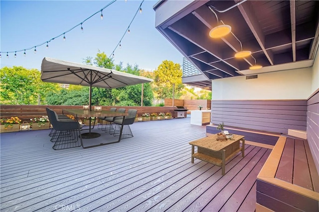 3964 Sumac Dr, Sherman Oaks, CA 91403 - wooden deck featuring grilling area