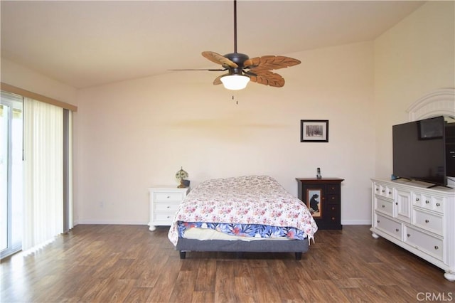 19180 Osceola Rd, Apple Valley, CA 92307 - bedroom featuring wood finished floors, baseboards, and vaulted ceiling