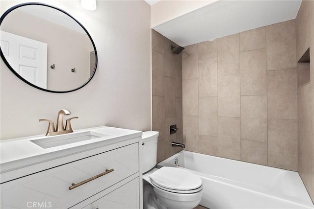 26322 W Bravo Ln, Calabasas, CA 91302 - bathroom with toilet, vanity, and tub / shower combination