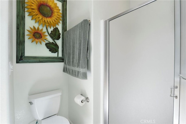 2340 Deep Creek Dr, Running Springs, CA 92382 - bathroom with toilet and an enclosed shower