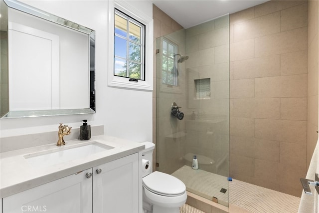 3914 Woodfield Dr, Sherman Oaks, CA 91403 - bathroom featuring vanity, toilet, and walk in shower