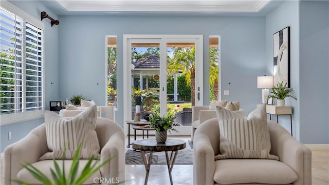 2225 Wind River Ln, Rowland Heights, CA 91748 - living area featuring ornamental molding and baseboards